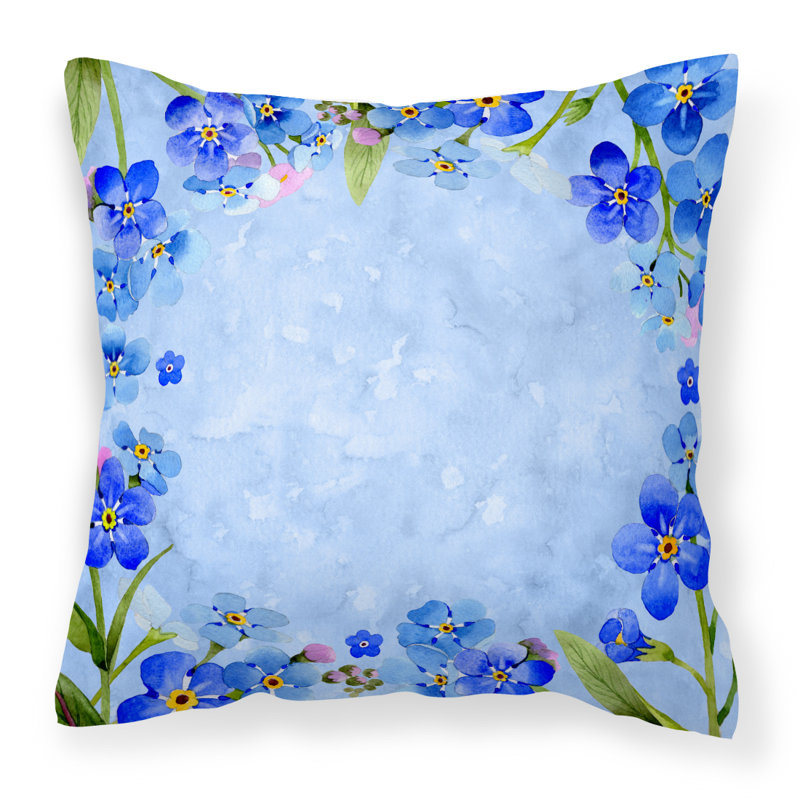 Coussin intérieur/extérieur floral myosotis, 18 po x 18 po