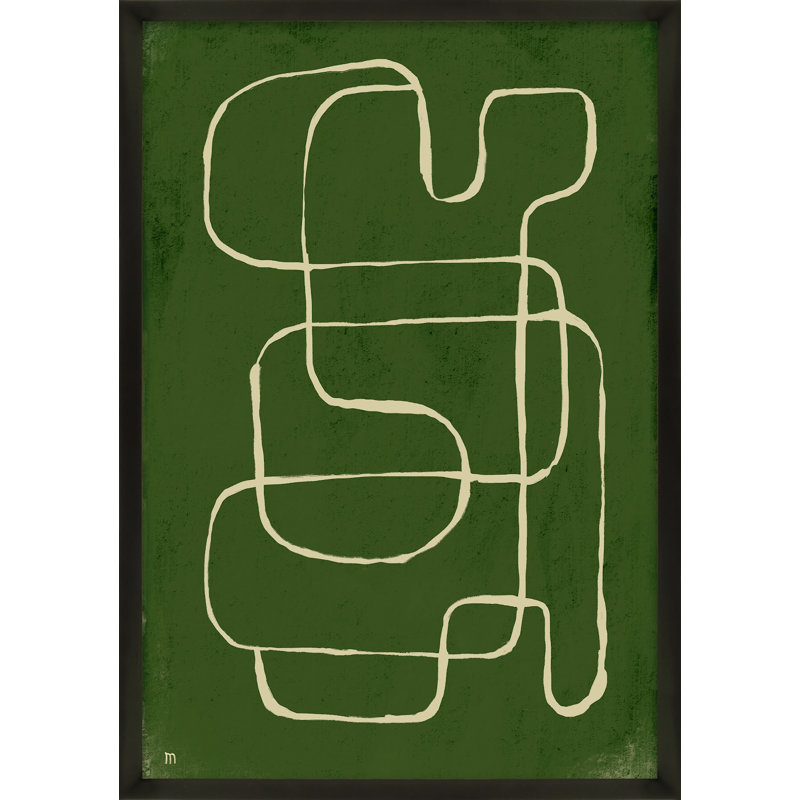 Line Works 1 By Studio - Art mural encadré, Papier avec cadre noir, H 50 po x l 35 po x P 1,25 po