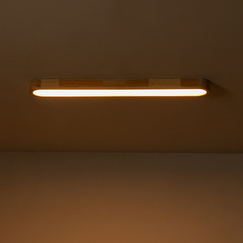 Nouria LED Flush Mount Ceiling Light with Wood Details, Gradateur 3000K