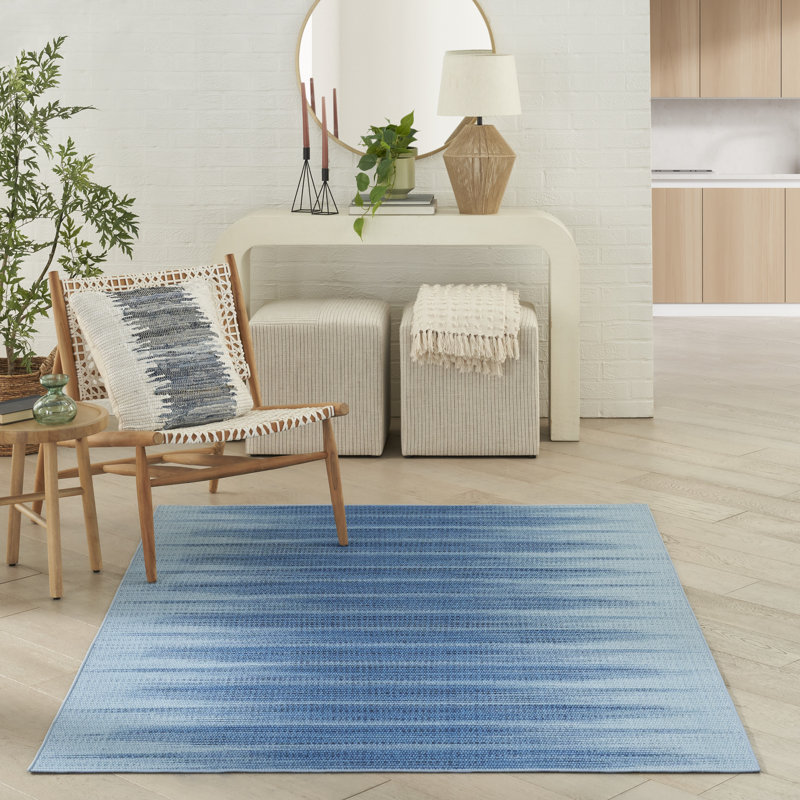 Highland Dunes Vintage Home Blue Modern Indoor Rug, Rectangle 5 pi x 7 pi