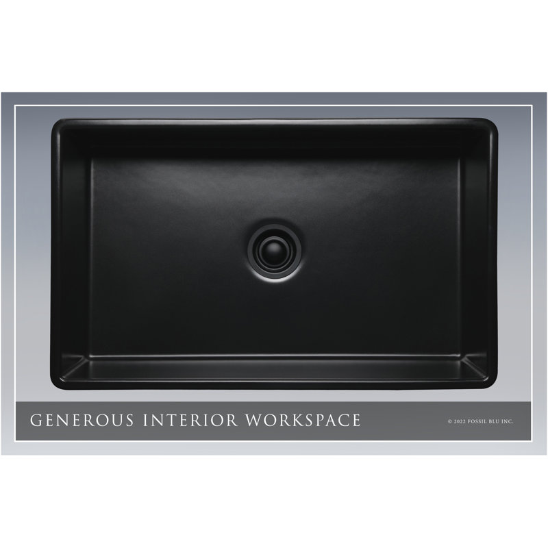 Luxury 33" L x 20" W Dual Mount Kitchen Sink with Basket Strainer, Matte Black