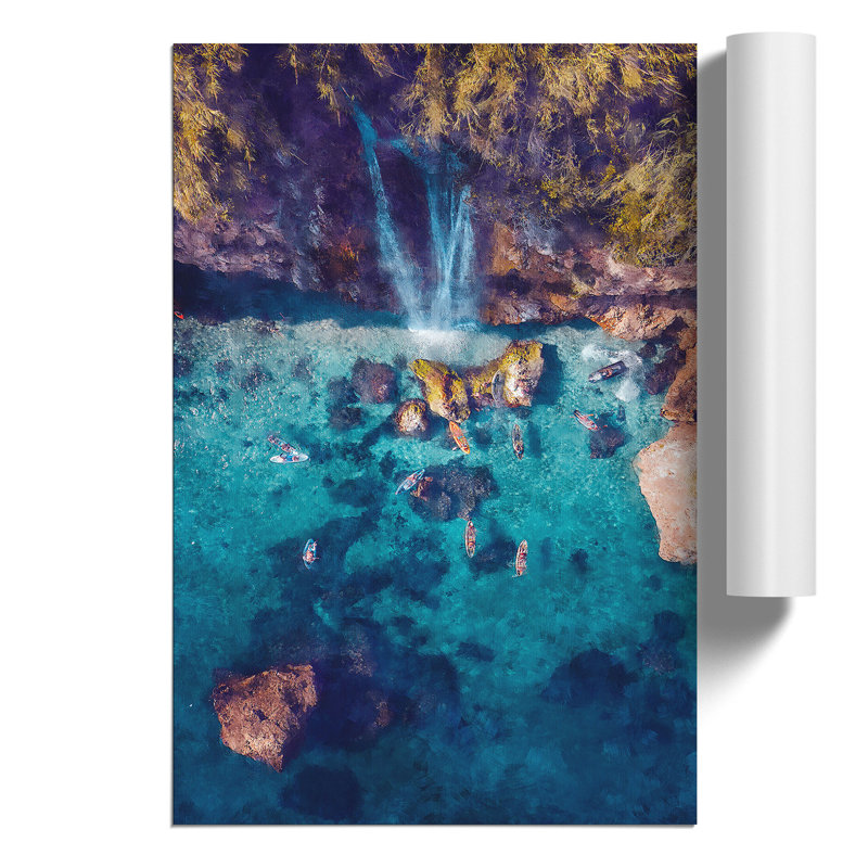Waterfall In Nerja Spain - No Frame Print, 42cm H x 30cm W x 0.1cm D