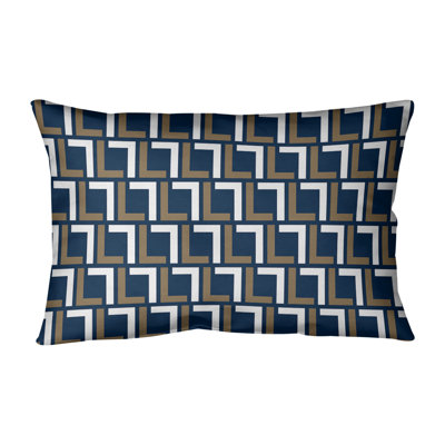 Geometric Leather/Suede Reversible Throw Pillow