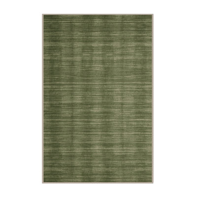 Machine Washable Solid Brown Area Rug