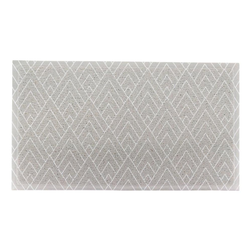 Paillasson gris à motif géométrique - toutes saisons, 16 po x 28 po