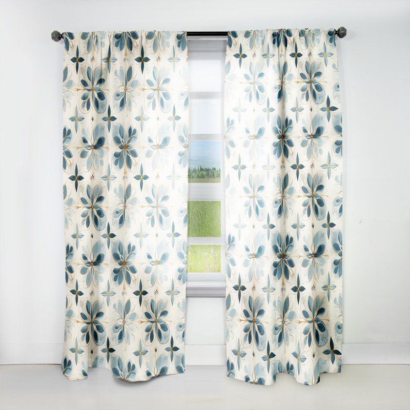 Maltese Mosaic - Damask Curtain - Velvet Room darkening - 1 panel, 52" W x 120" L