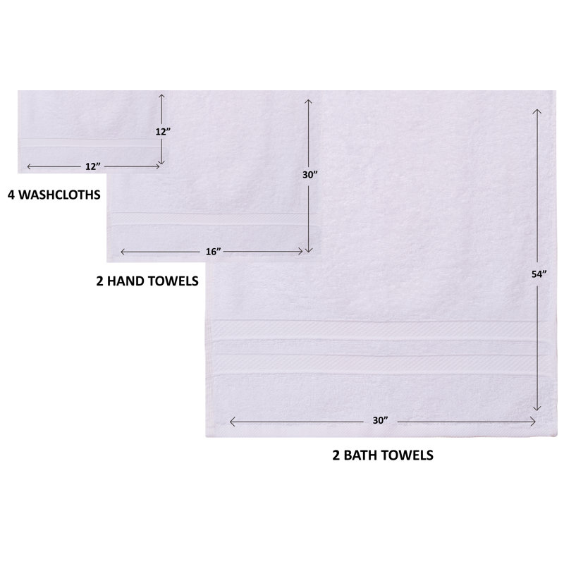 Killian 100% Cotton Plush Mulit-Size Set, White