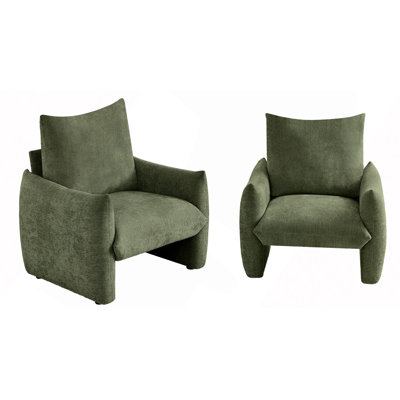 Chaise d'appoint moderne en chenille, canapé simple surdimensionné de 34,3 po avec coussin moelleux, fauteuil de lecture rembourré doux pour le salon, le petit espace et la chambre à coucher