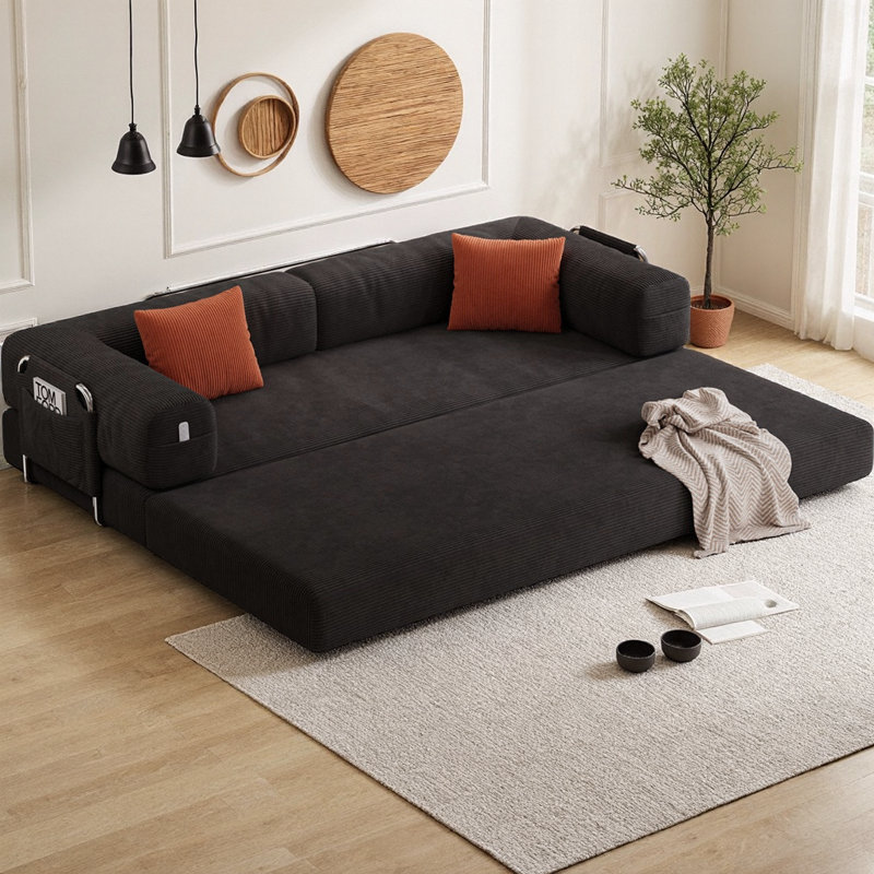 Canapé-lit Corduroy, Gris