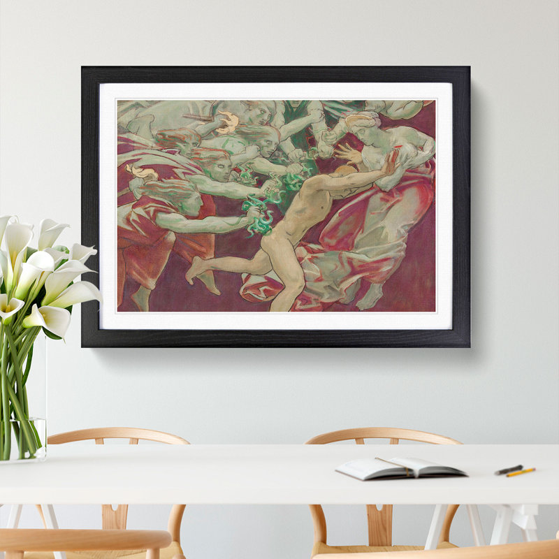 Orestes and the Furies by John Singer Sargent - Framed Print, 36cm H x 48cm W x 2cm D, Black Framed