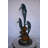 Bronze Three Dolphins Swim Next to A Sea Turtle Fountain Bronze Statue 17"x 15" x 38"H.
