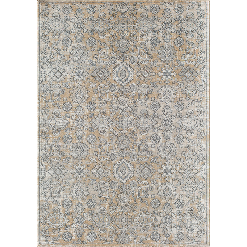 Tapis crème Milford Vintage Chantilly, Tapis de couloir de 2 pi 6 po x 8 pi