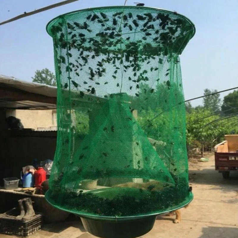 Lots Ranch Fly Trap Bag Reusable Catcher Killer Cage Net Pest Bug Hanging Catch