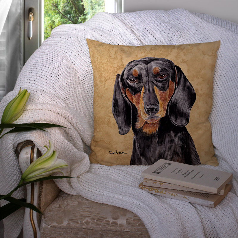 Dachshund Head Indoor/Outdoor Throw Pillow