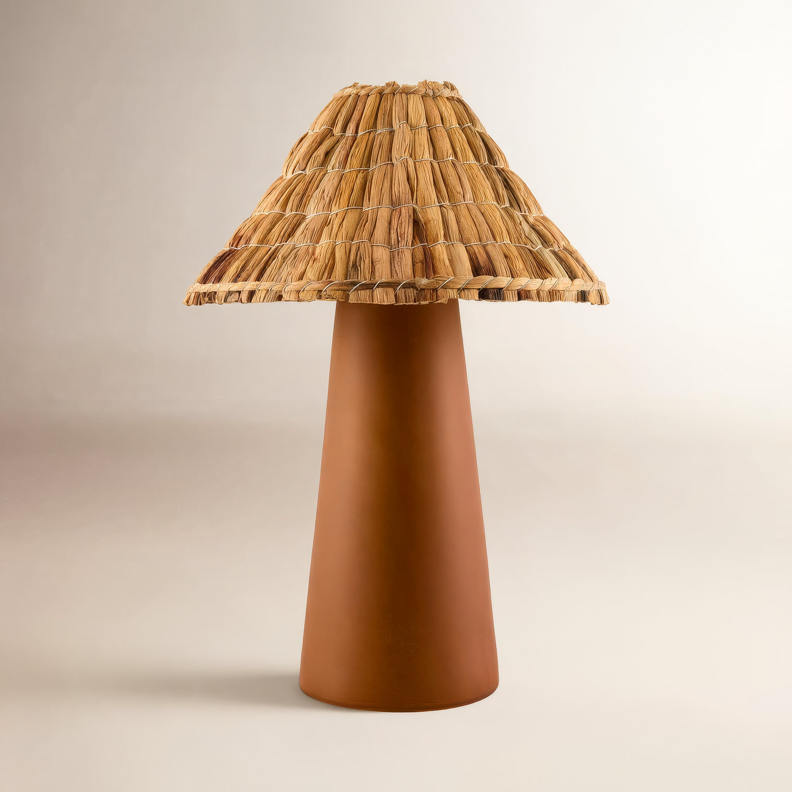 Ceramic Table Lamp, Dark Red