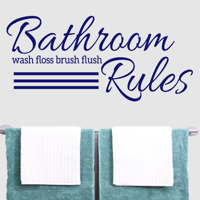 Décalcomanie murale règles de salle de bain