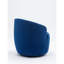 Fauteuil pivotant en velours pour patio, bleu avec anneau en métal thermolaqué noir et chaise à dossier en mousse-259365932