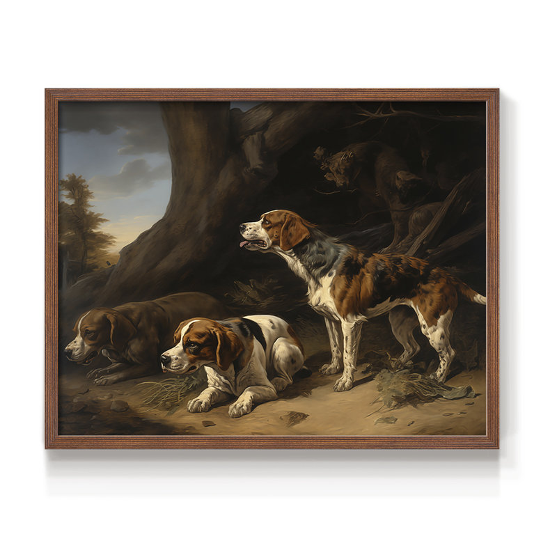 Faune, série XCV, reproduction encadrée, H 11 po x l 14 po, Noyer