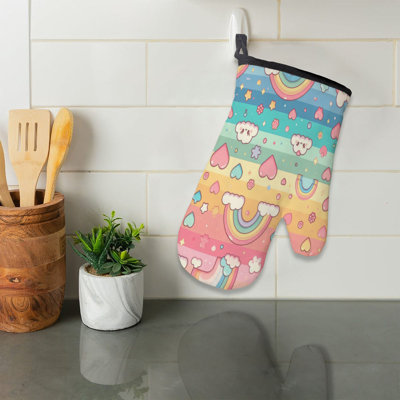 Soft Rainbow Hues Oven Mitt Cotton Twill