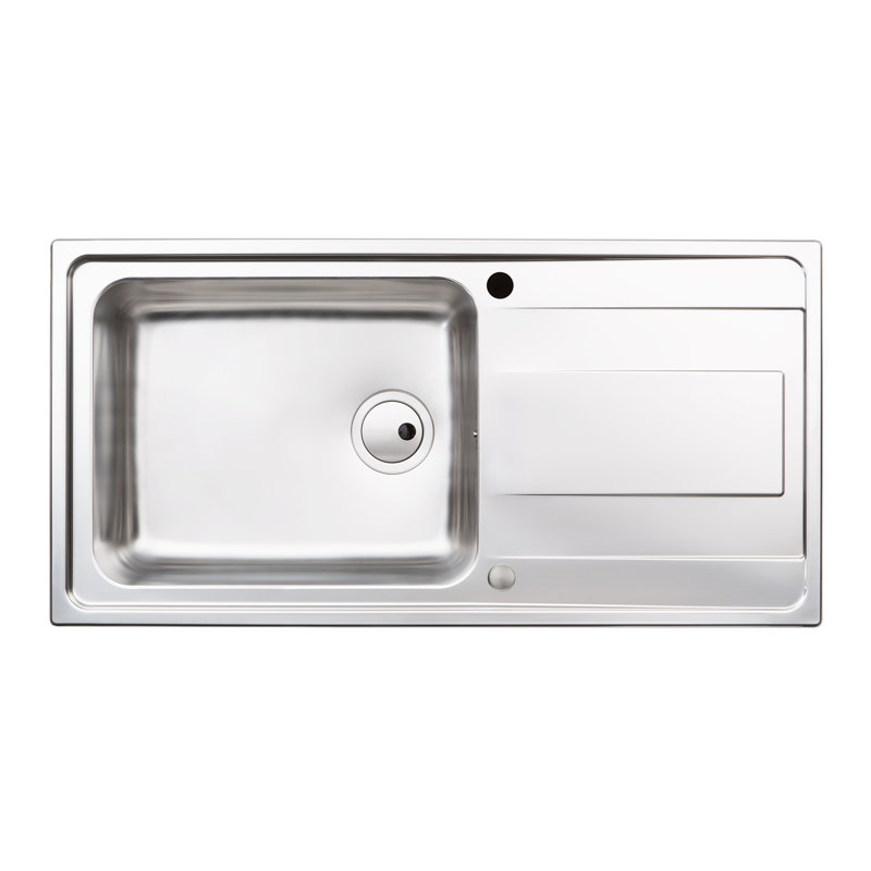 Abode Designs Ixis 500mm W Single Bowl Stainless Steel Kitchen Sink with 2 Faucet Holes