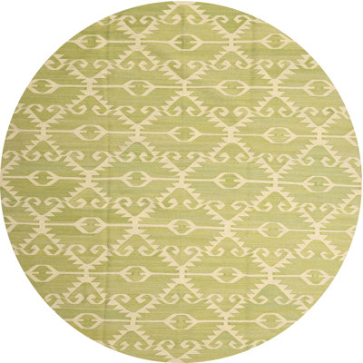 Tapis de zone beige/vert contemporain