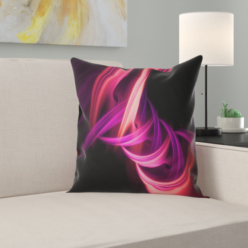 Coussin décoratif à rayures à connexion fractale, 16 po x 1 po, Coussin décoratif
