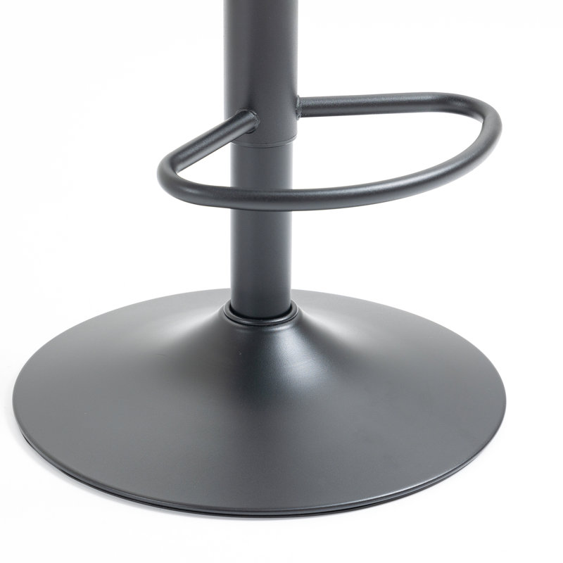 Lot de 2 tabourets noirs ajustables, avec dossier et repose-pieds, pour comptoir de bar ou de cuisine de pub.