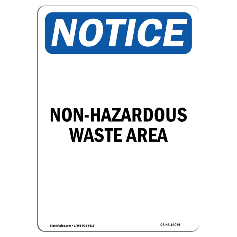 Enseigne de zone de déchets non dangereux