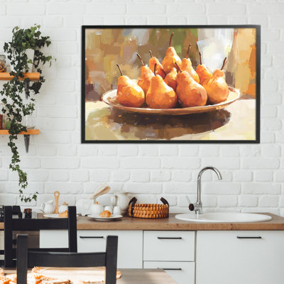 Pear Arrangement Table Framed Giclee, design by Creative Studio