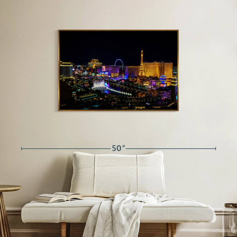 Las Vegas, Floating Frame Gold, 37" X 25"