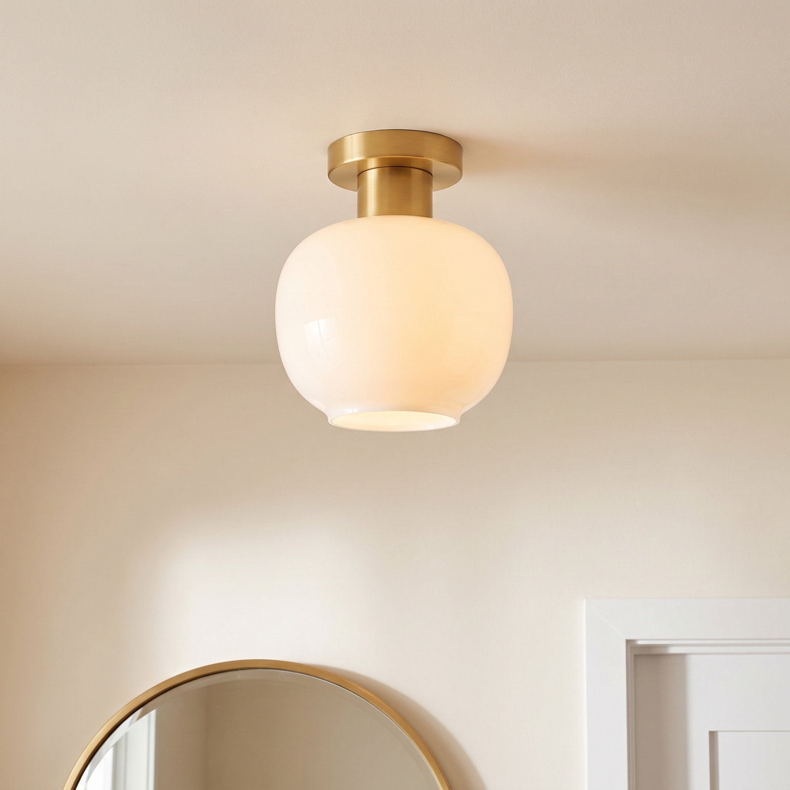 Tuscany Single Light Glass Semi Flush Mount