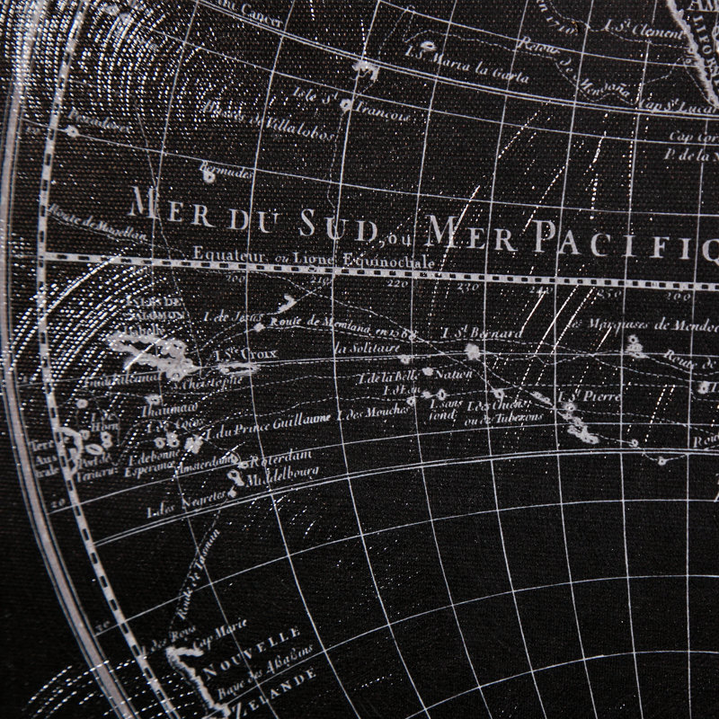 " Monde World Map Sketch ", 16" H x 20" W x 1.5" D