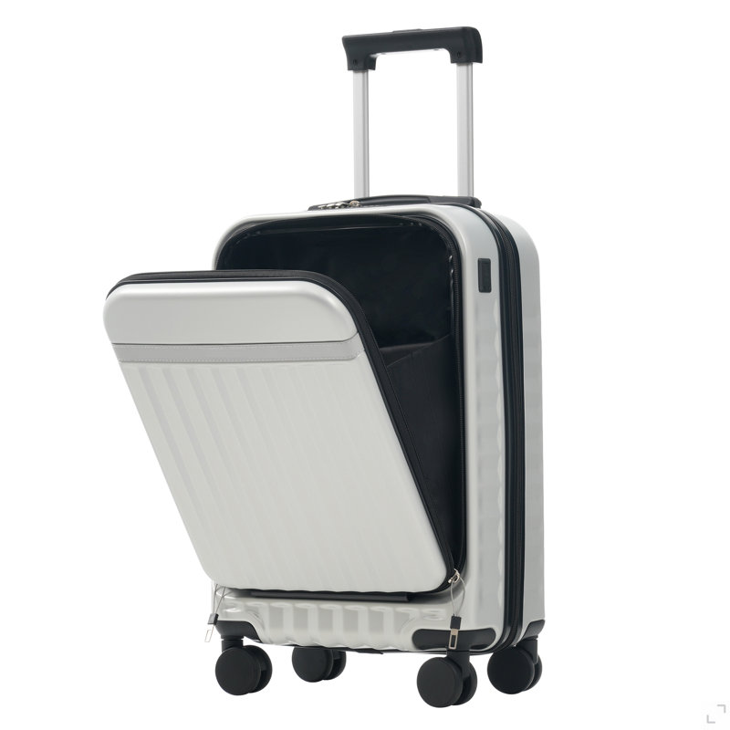 Ensemble de 3 valises à ouverture frontale, valise de transport rigide avec port USB, bagage extensible avec poignée à roulettes, verrou TSA