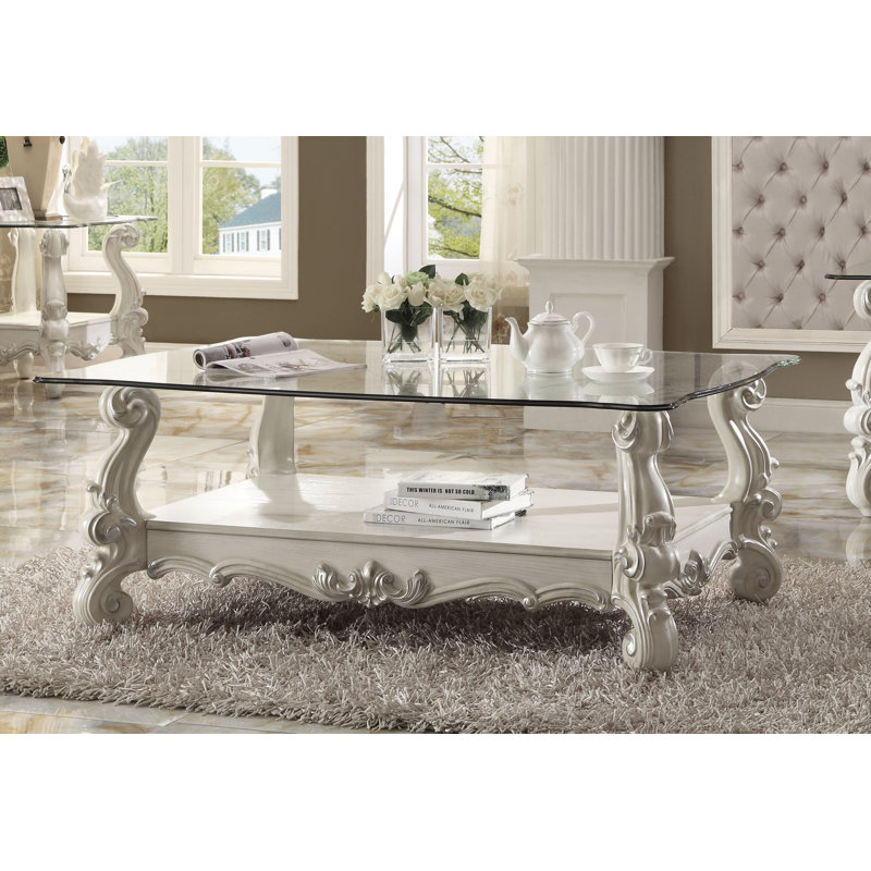 Table basse avec rangement Polson, Blanc