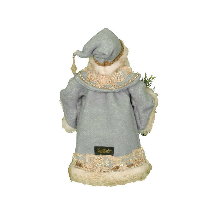 Figurine père noël bleu/blanc tiffany