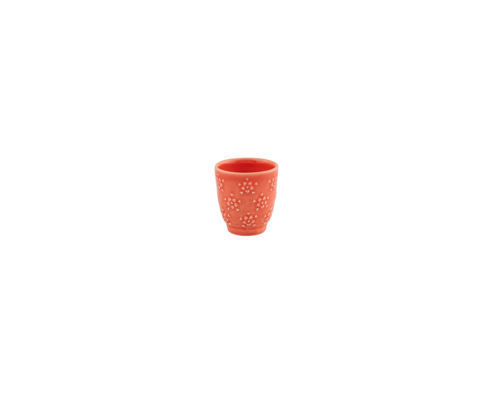 Flora Earthenware Espresso Cup, Red