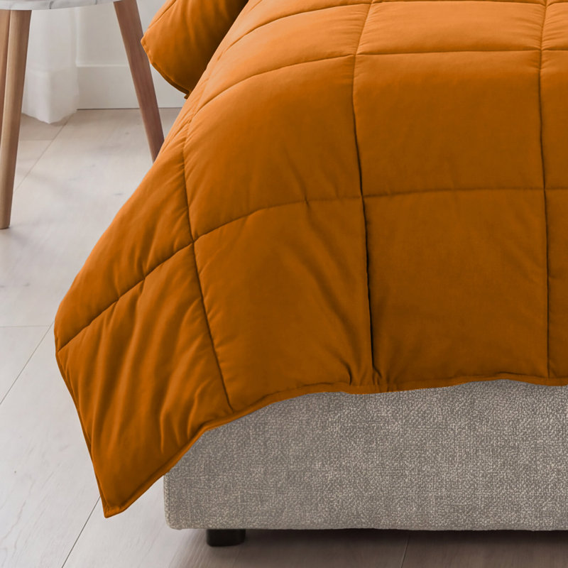 Grand Down All-Season Reversible Down Alternative Comforter-Plush & Hypoallergenic, Dusty Orange, Queen Comforter
