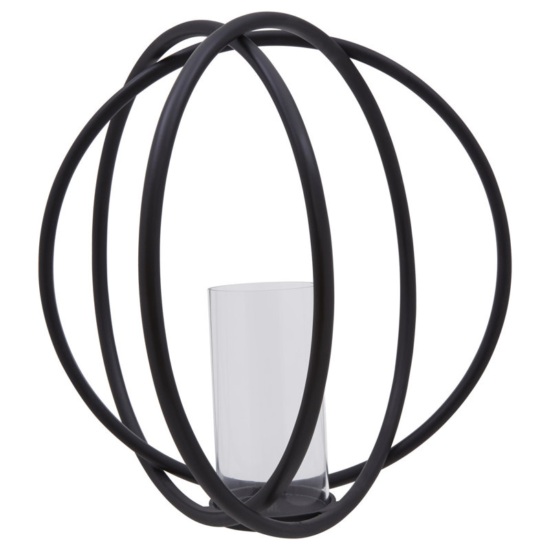 Aura Glass Tabletop Hurricane, 41cm H x 44cm W x 41cm D