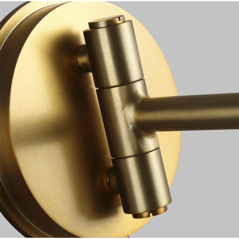 Allegra Swing Arm Sconce, 48.38" H x 8" W x 19.88" D, Burnished Brass