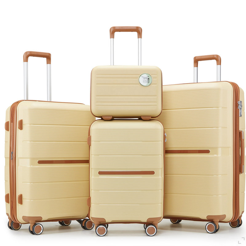 Ensembles de valises 4 pièces (14/20/24/28) Valise extensible légère et durable en PP