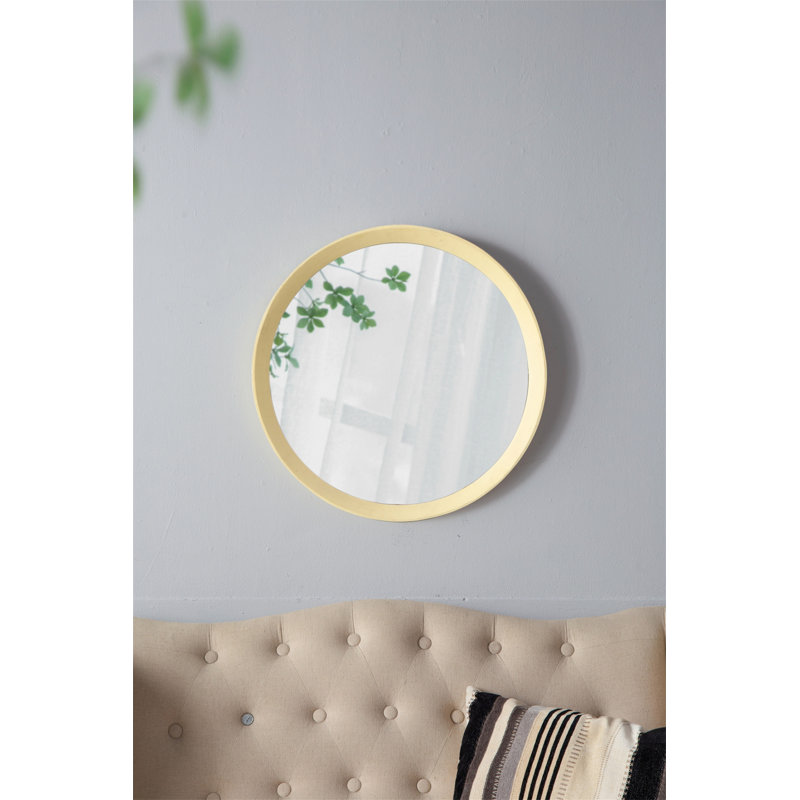 Miroir mural D20x1,5 "style transitionnel en bois de manguier avec cadre en bois de manguier massif pour salle de bain