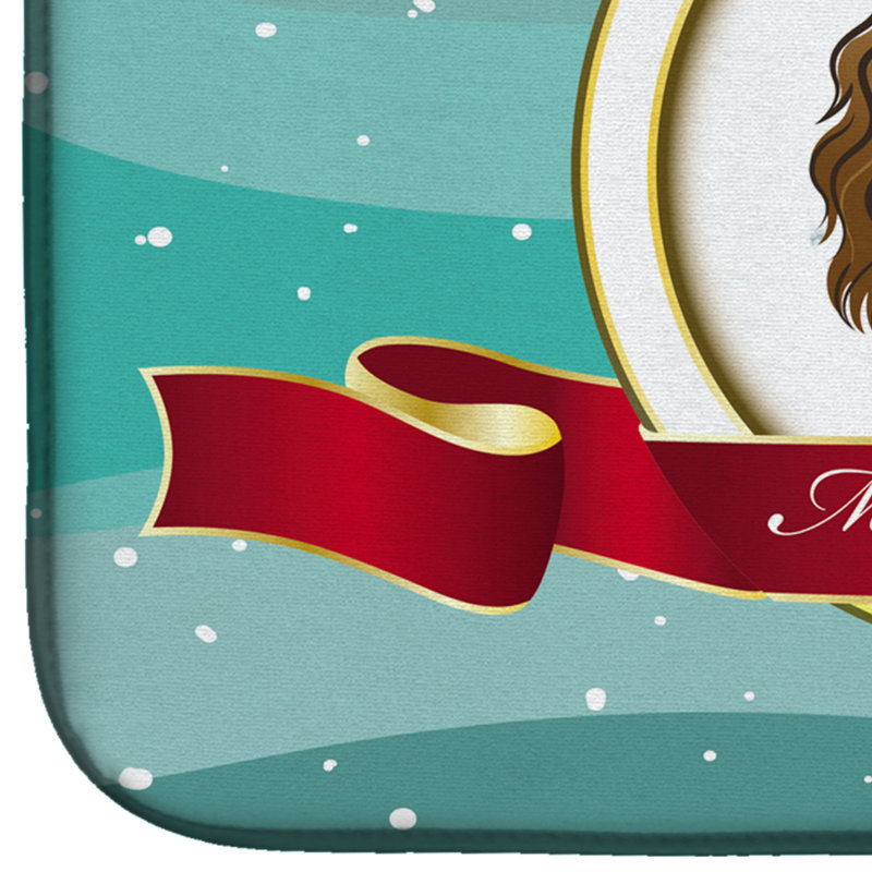 Tapis de séchage cavalier épagneul merry christmas