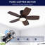 Ventilateur de plafond avec éclairage et télécommande, ventilateur de plafond extra-plat de 81 cm (32 pouces) avec éclairage