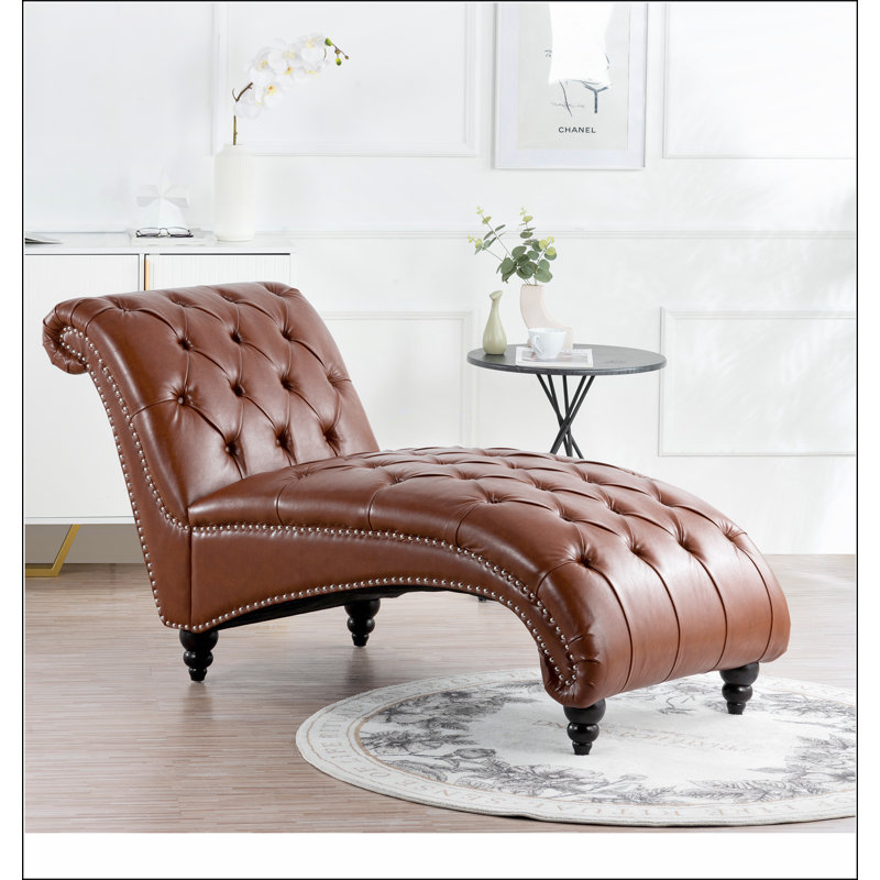Chaise longue sans accoudoirs touffetée, Noir