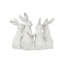 Barraza Whitewashed Polyresin Bunny Rabbit Quartet Figurine