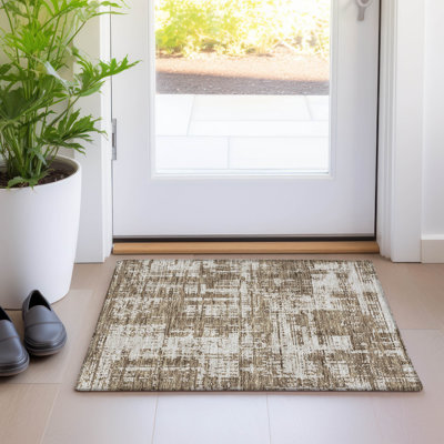 Premium Machine Washable Prisco Brown Rug