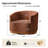 Maily Modern Boucle Chenille Swivel Barrel Armchair with Ergonomic Backrest and Solid Wood Legs-120336962