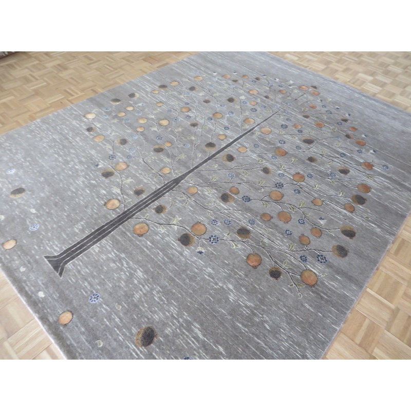 Tapis de la surface en soie 8 pi 2 po x 10 pi 3 po one-of-kind à la main noué la Becker