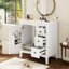 Meuble-lavabo moderne de 30 po avec lavabo en céramique, salle de bain blanche avec 3 tiroirs, armoire de rangement moderne en bois massif, idéale pour la maison
