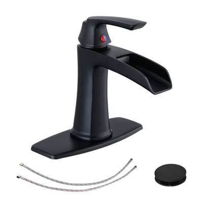 Robinet de lavabo de salle de bain à un trou à poignée simple avec bonde escamotable Topcraft